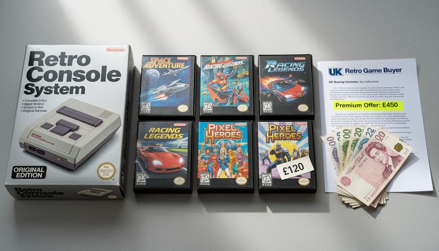 Hands holding vintage Nintendo Game Boy in original mint condition box
